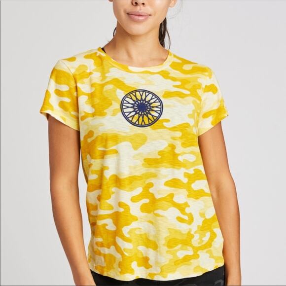 soulcycle Tops - SOULCYCLE Yellow Camo Short Sleeve Graphic Tee